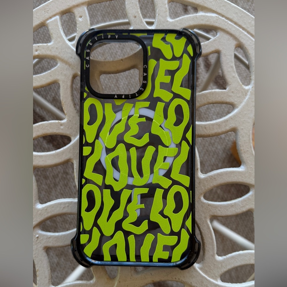 Black and Green Love iPhone Case